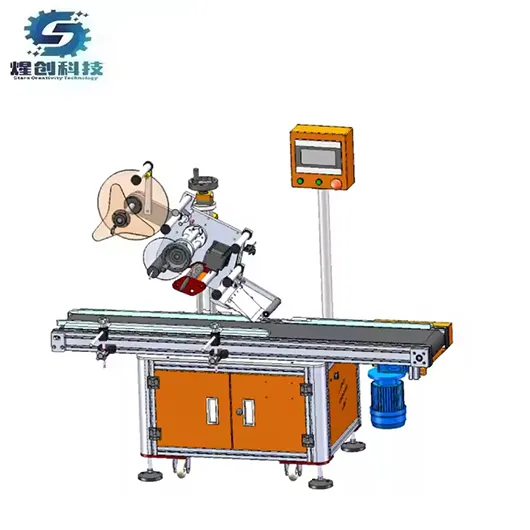 Automatic Flat Plane Top Side Labeling Sticker Machine